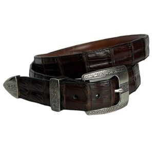 Torino South American Crocodile Western Belt Sz 38